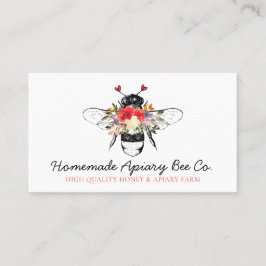 Classy Heart Floral Honey Bee Visitenkarte