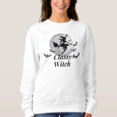 Classy Hexe und MondHalloween Sweatshirt (Vorderseite)