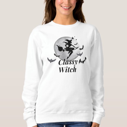 Classy Hexe und MondHalloween Sweatshirt (Vorderseite)