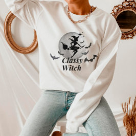 Classy Hexe und MondHalloween Sweatshirt