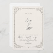 Classy Hochzeit einladen Einladung (Vorne/Hinten)