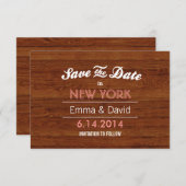 Classy Holz Hintergrund Speichern Sie die Datumska Save The Date (Vorne/Hinten)