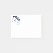 Classy Horse Head Logo in Blautönen Post-it Klebezettel (Vorderseite)