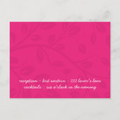 Classy Hot Pink Hochzeit Einladung (Rückseite)