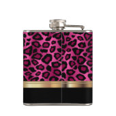 Classy Hot Pink Leopard Tierdruck Flachmann (Rückseite)