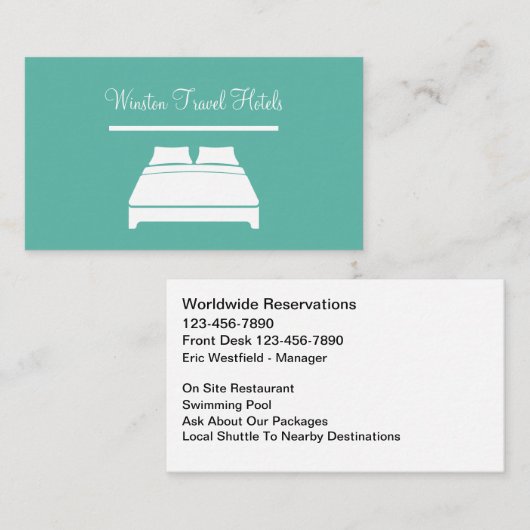 Classy Hotel Travel Business Cards Visitenkarte (Vorne/Hinten)