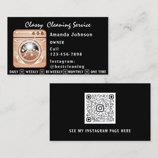 Classy House Cleanservice Haushaltshilfe QR Code Visitenkarte (Vorne/Hinten)