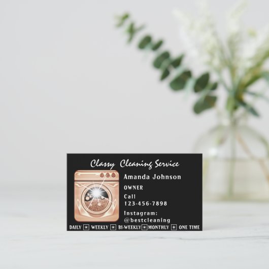 Classy House Cleanservice Haushaltshilfe QR Code Visitenkarte (Stehend Vorderseite)
