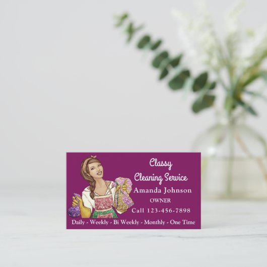 Classy House Reinigungsservice Haushaltshilfe Glit Visitenkarte (Stehend Vorderseite)