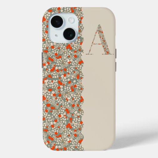 Classy Hübsch MONOGRAM A BEIGE FLORAL Case Mate (Rückseite)