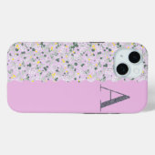 Classy Hübsch MONOGRAM A LILAC-BLUME Case-Mate iPhone Hülle (Rückseite (Horizontal))