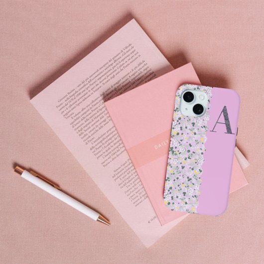 Classy Hübsch MONOGRAM A LILAC-BLUME Case-Mate iPhone Hülle