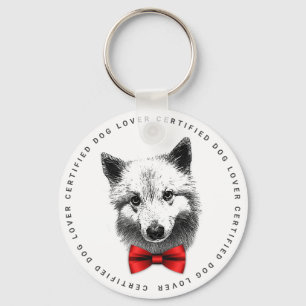 Classy Hund Lover Shiba Inu oder Samoyed mit Bow-K Schlüsselanhänger