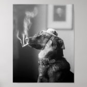 Classy Hund rauchen als Zigarette Poster (Vorne)