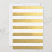 Classy Imitate Gold Foil Black & White Heart Weddi Einladung (Rückseite)