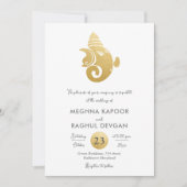 Classy Imitate Gold Foil Ganesha Indischer Gott Ho Einladung (Vorderseite)