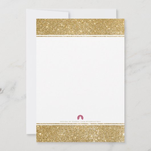 Classy Imitate Gold Glitzer Geburtstag Einladung (Rückseite)