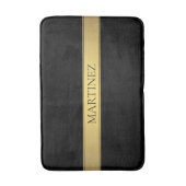 Classy Imitate Gold Streifen & Black Background od Badematte (Vorderseite Vertikal)