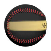 Classy Imitate Gold Streifen & Black Background od Baseball (Vorderseite Links)