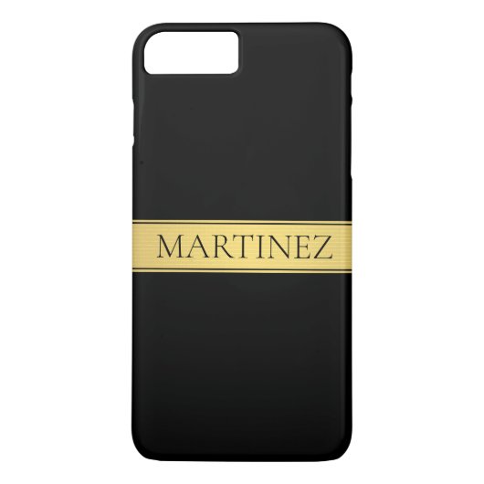 Classy Imitate Gold Streifen & Black Background od Case-Mate iPhone Hülle (Rückseite)
