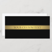 Classy Imitate Gold Streifen & Black Background od Dankeskarte (Vorne/Hinten)