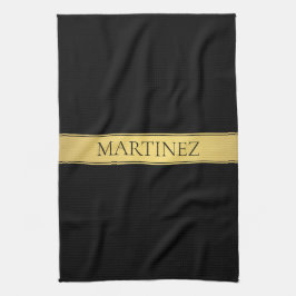 Classy Imitate Gold Streifen & Black Background od Geschirrtuch