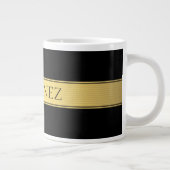 Classy Imitate Gold Streifen & Black Background od Jumbo-Tasse (Rechts)