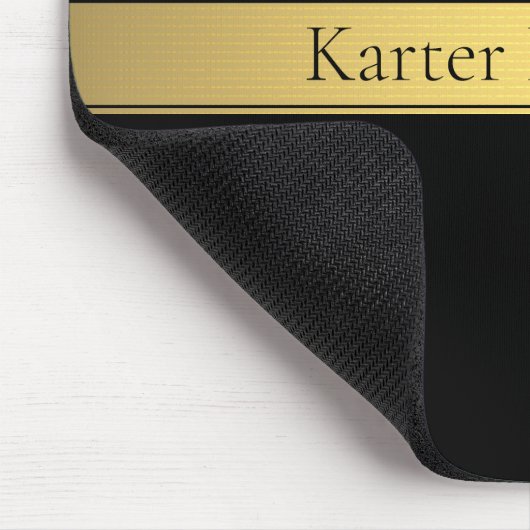 Classy Imitate Gold Streifen & Black Background od Mousepad (Ecke)