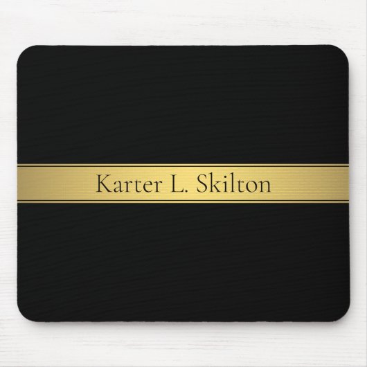 Classy Imitate Gold Streifen & Black Background od Mousepad (Vorne)