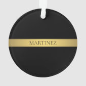 Classy Imitate Gold Streifen & Black Background od Ornament (Rückseite)