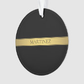 Classy Imitate Gold Streifen & Black Background od Ornament (Vorderseite)