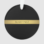 Classy Imitate Gold Streifen & Black Background od Ornament (Vorderseite)