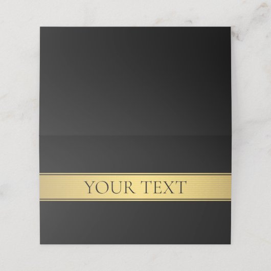 Classy Imitate Gold Streifen & Black Background od Platzkarte (Außenseite Aufgefaltet)