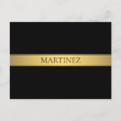 Classy Imitate Gold Streifen & Black Background od Postkarte (Vorderseite)