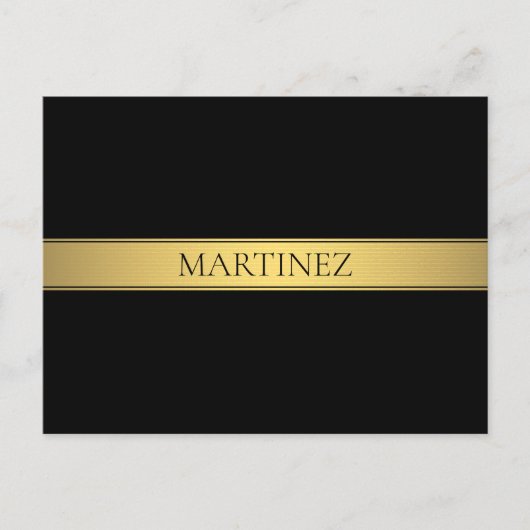 Classy Imitate Gold Streifen & Black Background od Postkarte (Vorderseite)