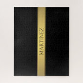 Classy Imitate Gold Streifen & Black Background od Puzzle (Vertikal)