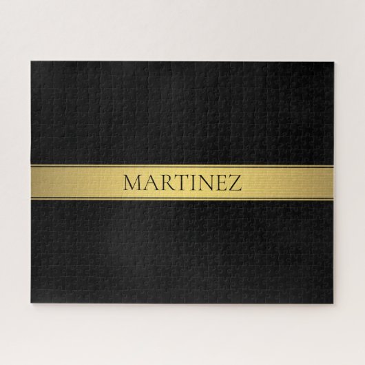 Classy Imitate Gold Streifen & Black Background od Puzzle (Horizontal)
