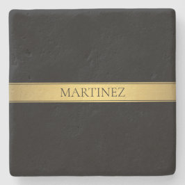 Classy Imitate Gold Streifen & Black Background od Steinuntersetzer