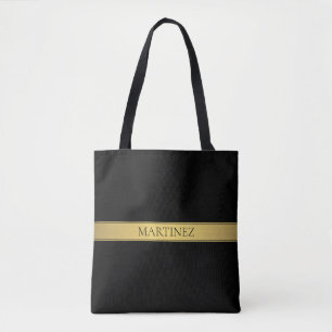Classy Imitate Gold Streifen & Black Background od Tasche