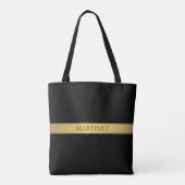 Classy Imitate Gold Streifen & Black Background od Tasche (Rückseite)