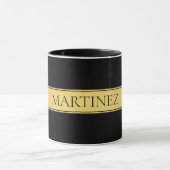 Classy Imitate Gold Streifen & Black Background od Tasse (Zentrum)