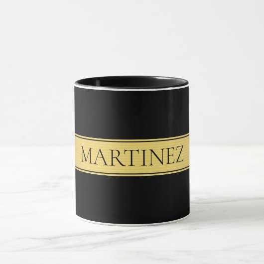 Classy Imitate Gold Streifen & Black Background od Tasse (Zentrum)