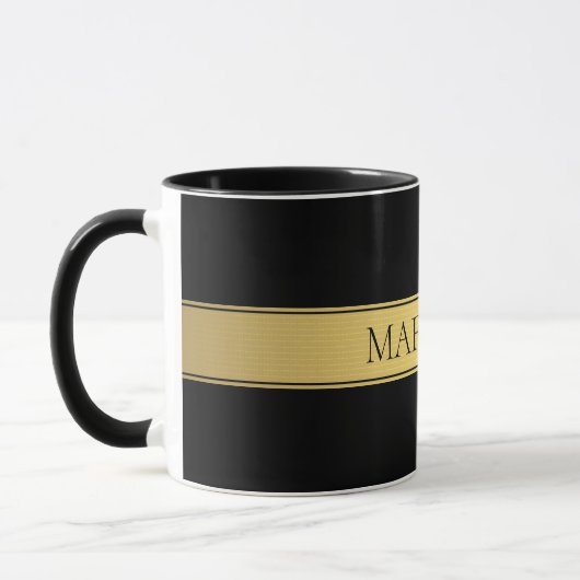 Classy Imitate Gold Streifen & Black Background od Tasse (Links)