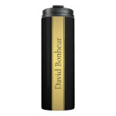 Classy Imitate Gold Streifen & Black Background od Thermosbecher (Vorderseite)
