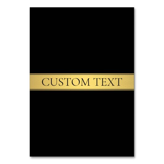 Classy Imitate Gold Streifen & Black Background od Tischnummer (Vorderseite)
