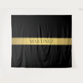 Classy Imitate Gold Streifen & Black Background od Wandteppich (Vorderseite (Horizontal))