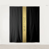 Classy Imitate Gold Streifen & Black Background od Wandteppich (Vorderseite)