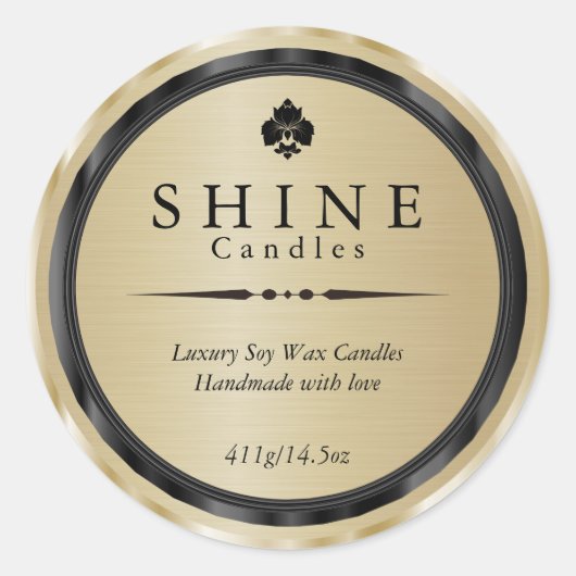 Classy Imitate Gold und Black Labels Runder Aufkleber (Vorderseite)