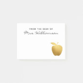 Classy Imitate Golden Apple Personalisiert Teacher Post-it Klebezettel (Vorderseite)