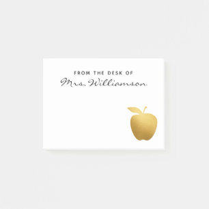 Classy Imitate Golden Apple Personalisiert Teacher Post-it Klebezettel